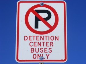 Clark County Jail Las Vegas Nevada - Detention Center Buses Only Sign